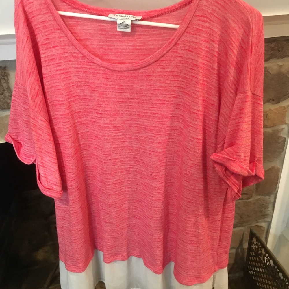 NWOT Liz Claiborne Loose Blouse with Sheer Detail